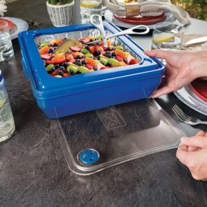 Mr. Bar-B-Q Cook, Carry & Serve Tray for Indoor and Outdoor Cook, Easy Serving with Clear Removable Top