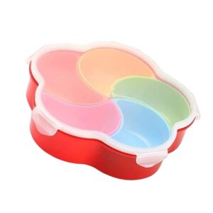 snack serving tray plastic 5 compartment appetizer platter sealed food server dishes with lid,serving platters style2