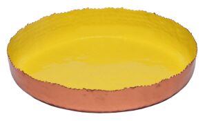 melange home decor copper collection, 9-inch round platter, color - sunflower