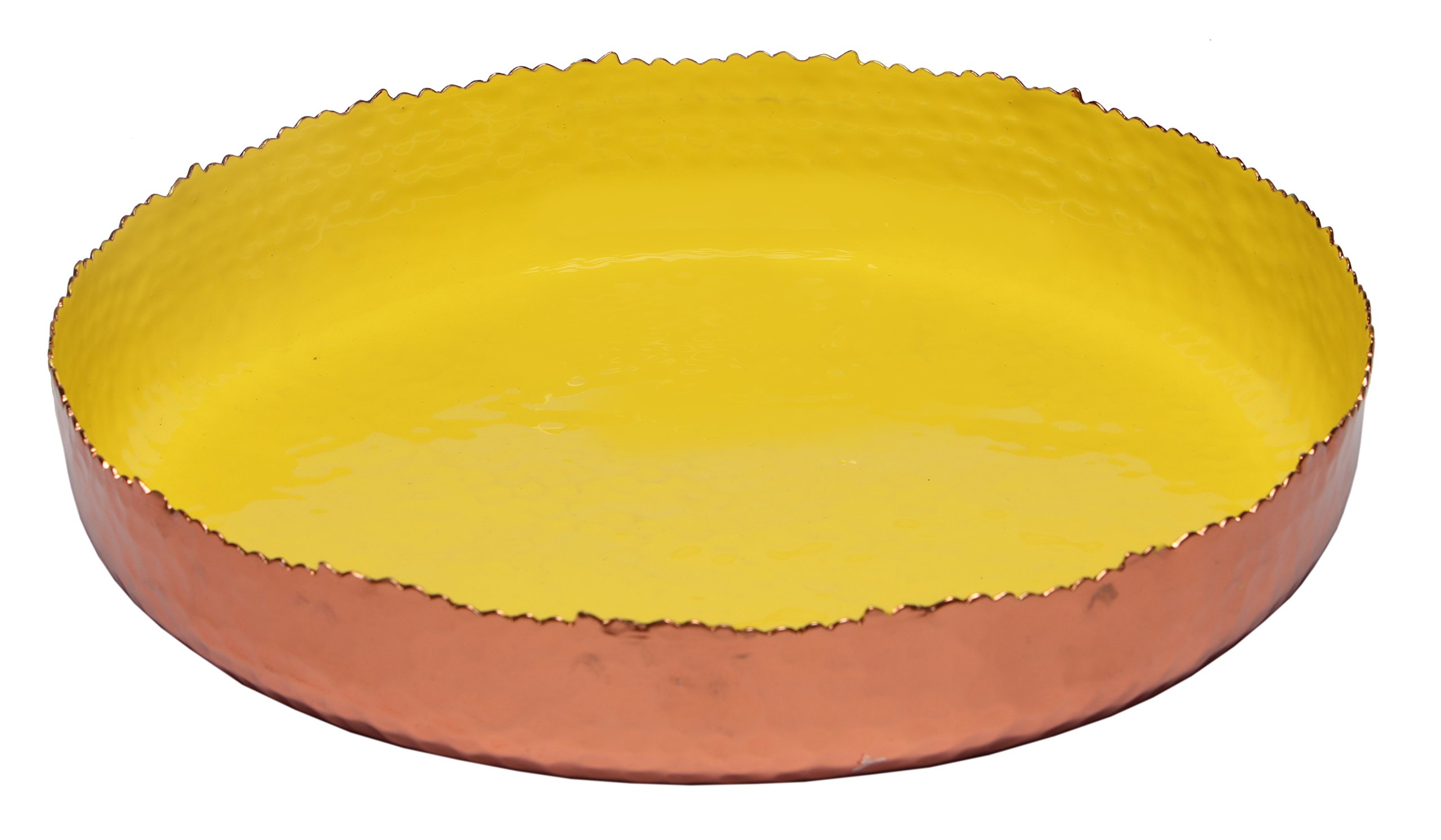 Melange Home Decor Copper Collection, 9-inch Round Platter, Color - Sunflower