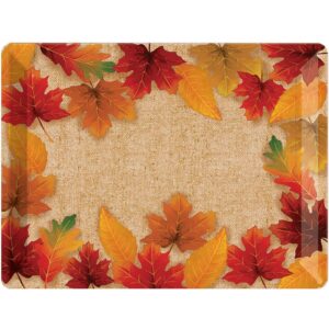 creative converting fall leaves plastic tray, 10" x 14", multi-color