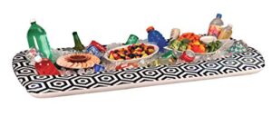 inflatable buffet cooler tray for parties – food and drink ice cooler extra large 52” x 28” inch server pool party floating picnic bbq indoor and outdoor