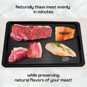 JWS Commerce Defrosting Tray - Premium Quality Thawing Tray for Frozen Meat - Fast Defrosting Board - Meat Thawing Board with Drip Tray - Easy to Clean