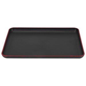 ankroyu table plates japanese style rectangular plastic tray black food tray eating table for bed plastic food tray bar tray household tray food serving tray for restaurant home hotel(30x20cm)