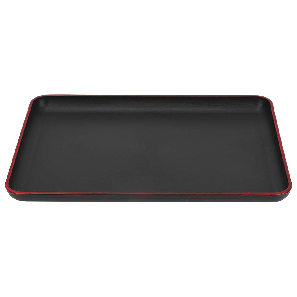 ANKROYU Table Plates Japanese Style Rectangular Plastic Tray Black Food Tray Eating Table for Bed Plastic Food Tray Bar Tray Household Tray Food Serving Tray for Restaurant Home Hotel(30x20cm)