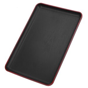 ANKROYU Table Plates Japanese Style Rectangular Plastic Tray Black Food Tray Eating Table for Bed Plastic Food Tray Bar Tray Household Tray Food Serving Tray for Restaurant Home Hotel(30x20cm)