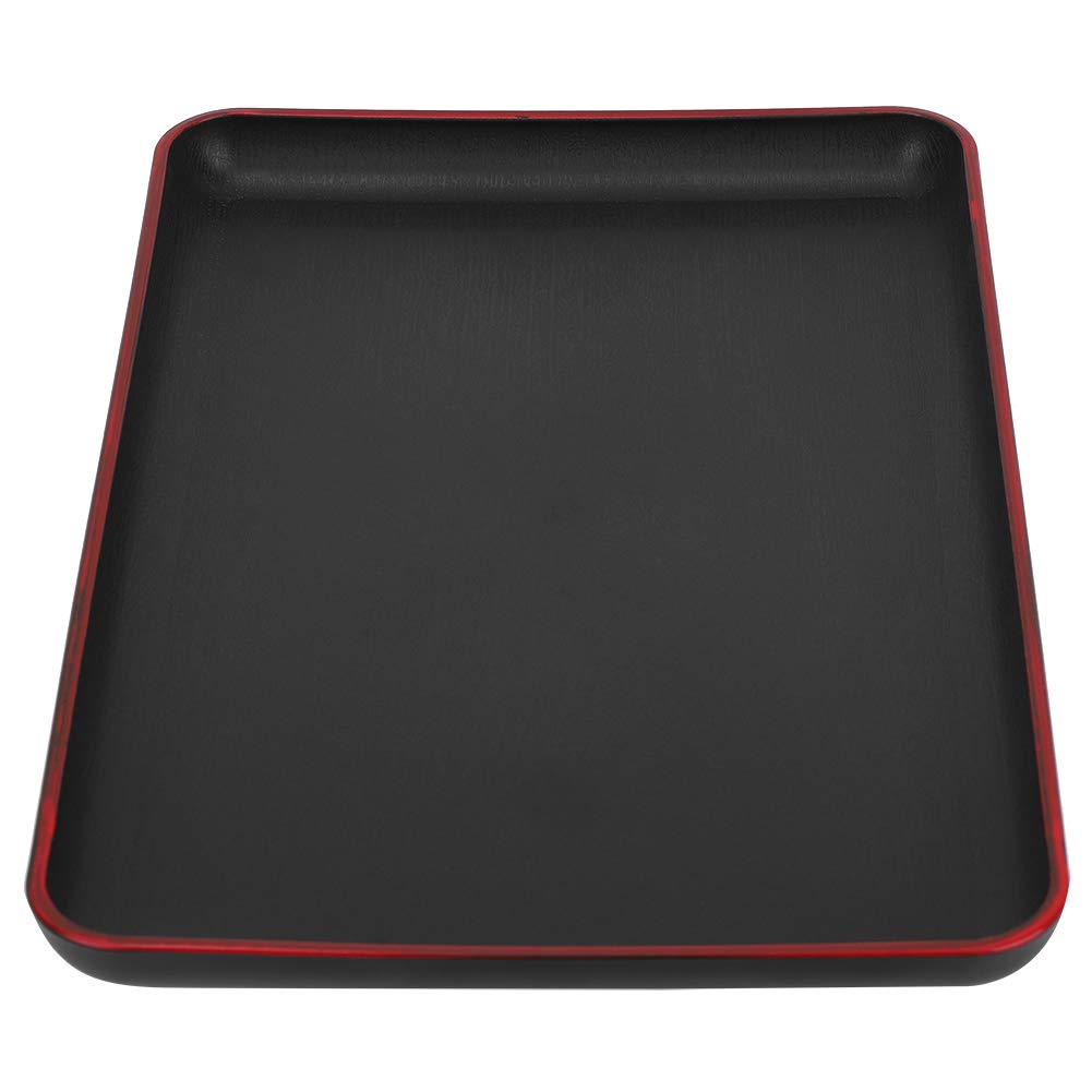 ANKROYU Table Plates Japanese Style Rectangular Plastic Tray Black Food Tray Eating Table for Bed Plastic Food Tray Bar Tray Household Tray Food Serving Tray for Restaurant Home Hotel(30x20cm)