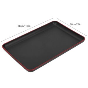 ANKROYU Table Plates Japanese Style Rectangular Plastic Tray Black Food Tray Eating Table for Bed Plastic Food Tray Bar Tray Household Tray Food Serving Tray for Restaurant Home Hotel(30x20cm)