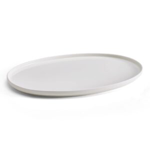 mikasa samantha oval bone china lightweight chip resisant serving tray, 14 inch, white
