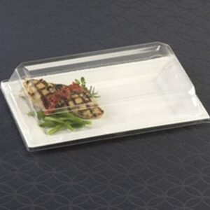 zappy 10 12" x 7.5" rectangle serving trays with lids food containers plastic containers with lids white food platters with clear lids plastic tray sushi plates food storage containers