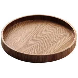 beilay lc-1904n 25x25x2.7cm bamboo wood natural serving tray, raised edge, food tray,cut-out handles round