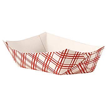 Empress Paper 2lb Red Plaid Food Tray 1000 per case