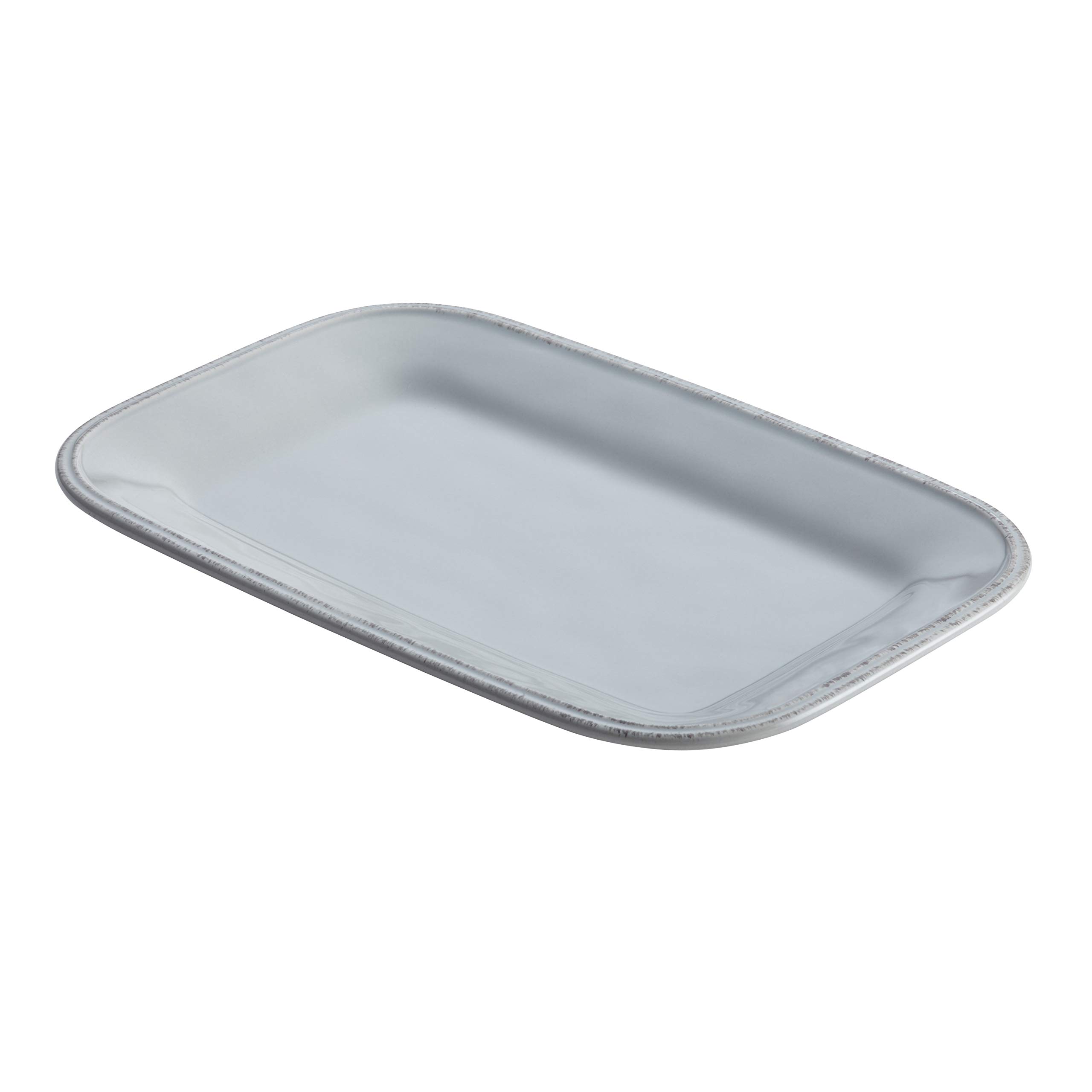 Rachael Ray 8" x 12" Rectangular Stoneware Platter, 8 Inch x 12 Inch, Sea Salt Gray