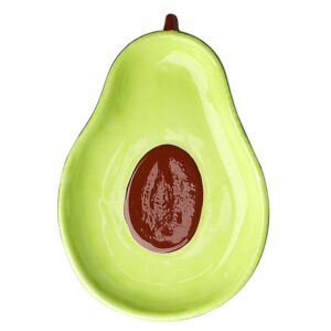 Garneck Ceramic Avocado Shaped Shaped Serving Plate Ceramic Sauce Dish Dip Bowls for Fruits Salads Dessert Appetizers