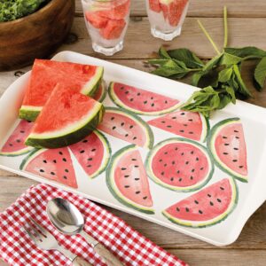 Now Designs Melamine and Plant Fiber Planta Platter, Watermelon Large