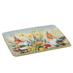 Certified International Garden Gnomes Rectangular Platter 16" x 12", Large, Multicolor