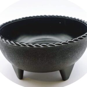 6 Pack Salsa Black Molcajete, Mexico Serving Dish, Chips, Sauce Cup, Side Dish, Snack, Dip, Nuts Candy for Taco Fiesta, Perfect for Parties, Events, or Any Use! (Black Wavy Edge, 6 Pack)