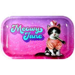 smoke cargo metal rolling tray - medium - 7" x 11" (meowy)