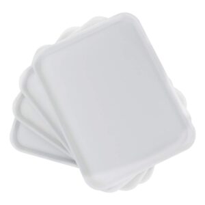 farmoon 4 pack large fast food serving tray, white plastic reusable eating tray