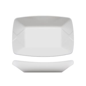 fortessa fortaluxe food truck chic large serving boat plate, 8.5 x 6-inch, set of 4