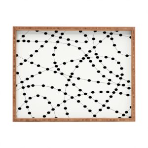 Deny Designs Holli Zollinger Dotted Black Line Indoor/Outdoor Rectangular Tray, 14" x 18"