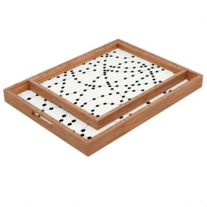 Deny Designs Holli Zollinger Dotted Black Line Indoor/Outdoor Rectangular Tray, 14" x 18"