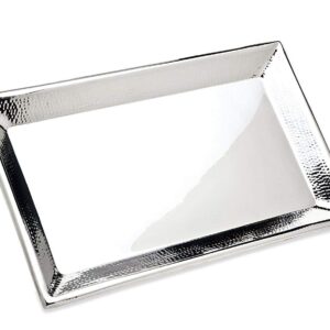 Godinger Serving Tray, Serving Platter, Vanity Tray, Appetizer Tray Hammered 18" Rectangular Stainless Steel