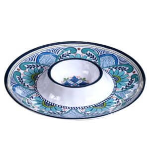 certified international talavera 14.5" melamine chip & dip, multicolor