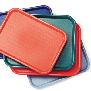 CFS CT121614 Café Standard Cafeteria / Fast Food Tray, 12" x 16", Blue (Pack of 2)