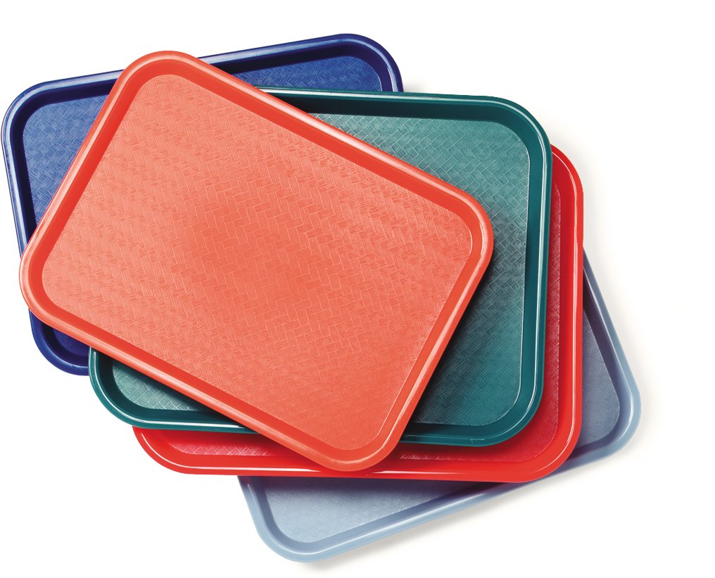 CFS CT121614 Café Standard Cafeteria / Fast Food Tray, 12" x 16", Blue (Pack of 2)