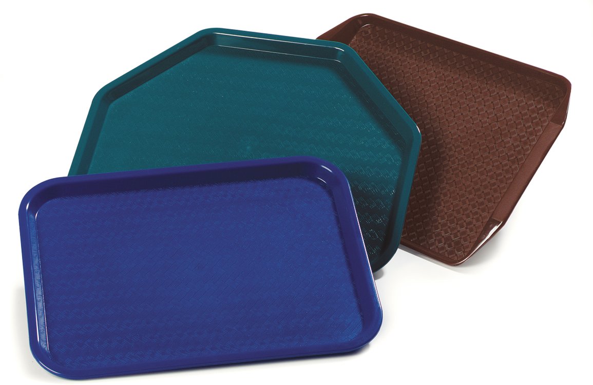 CFS CT121614 Café Standard Cafeteria / Fast Food Tray, 12" x 16", Blue (Pack of 2)