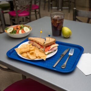 CFS CT121614 Café Standard Cafeteria / Fast Food Tray, 12" x 16", Blue (Pack of 2)