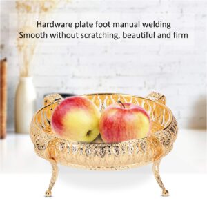 Tomotato Fruit Tray, European Style Fruit Tray Zinc Alloy Fruit Plates Decorative Food Dessert Storage Plate Snack Storage Dish for Home Kitchen