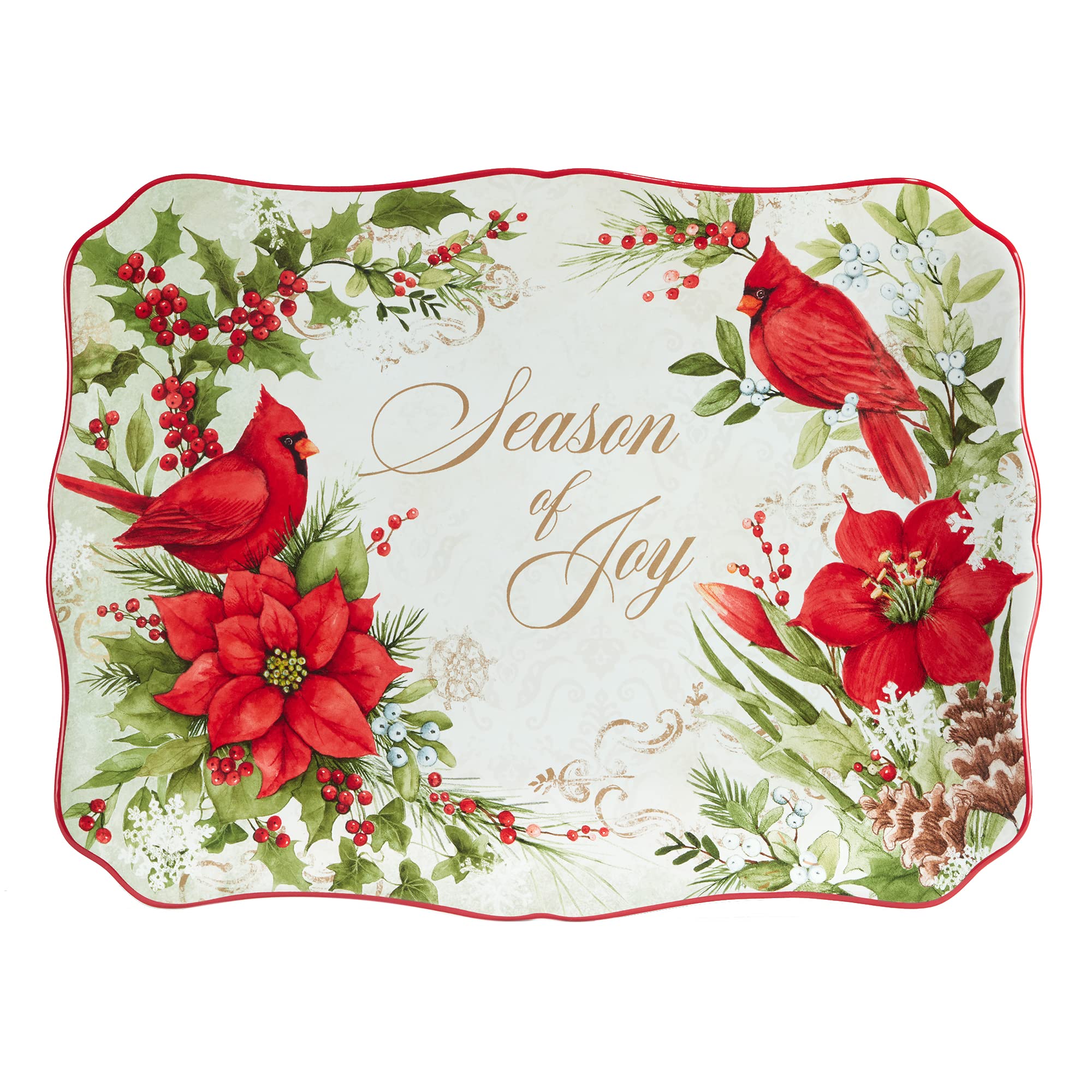 Certified International Winter's Medley Rectangular Platter, 16" X 12"