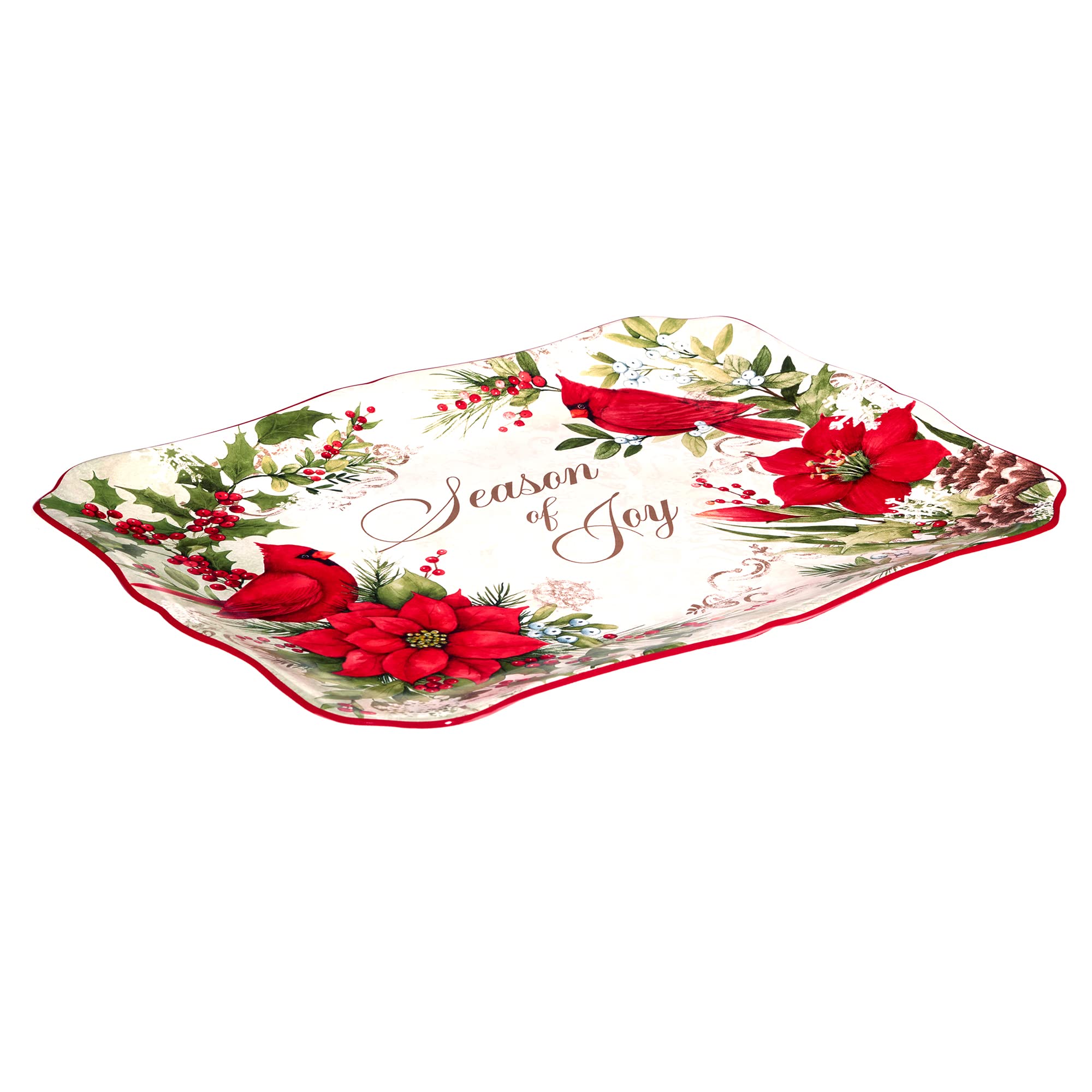 Certified International Winter's Medley Rectangular Platter, 16" X 12"