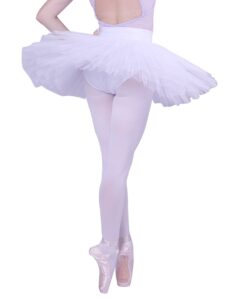 woosun women professional ballet tutu skirt 5 layers hard organdy platter dance pancake tutus skirts white
