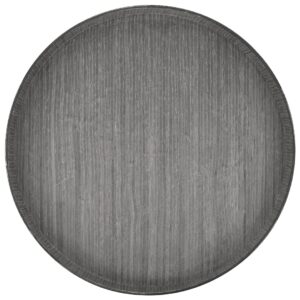 koyal wholesale faux wood round decorative tray rustic wood tray for kitchen counter, driftwood gray, 1-pack