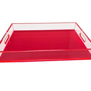 R16 Home LT01-HOTPINK Neon Hot Pink Serve Lucite Tray