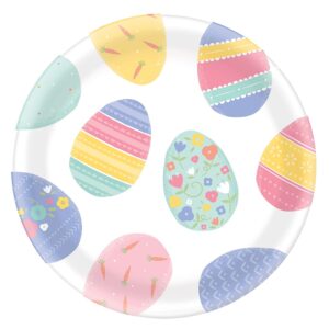amscan gorgeous multicolor melamine pretty pastels easter serving platter (13.5") - perfect for celebrations, parties, birthdays, and home use (1 pc.)