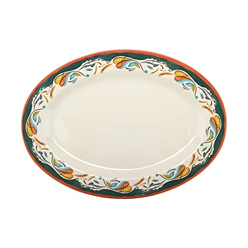 G.E.T. OP-621-BF Melamine Oval Serving Platter, 21" x 15", Bella Fresco