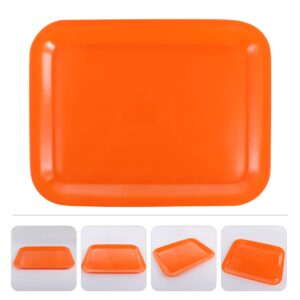 DOITOOL Appetizer Serving Tray Melamine Rectangular Fruit Platter Salad Steak Serving Plate Dish for Home Restaurant Orange