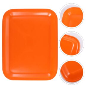 DOITOOL Appetizer Serving Tray Melamine Rectangular Fruit Platter Salad Steak Serving Plate Dish for Home Restaurant Orange