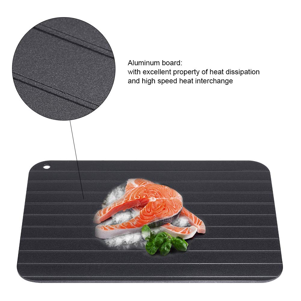 Quick Defrosting Tray,Aviation Aluminum Safety Preservation and Thawing Plate Up to 3 Times Faster Defrosting for Frozen Food Meat Seafood No Electricity No Batteries