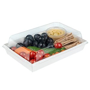 restaurantware matsuri vision 9 x 6 x 1.5 inch large sushi trays 100 greaseproof sushi packaging boxes - lids sold separately disposable white paper sushi containers for entrees or desserts