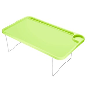 patikil breakfast tray table, bed trays with folding legs reusable serving platter laptop snack desk for eating, green