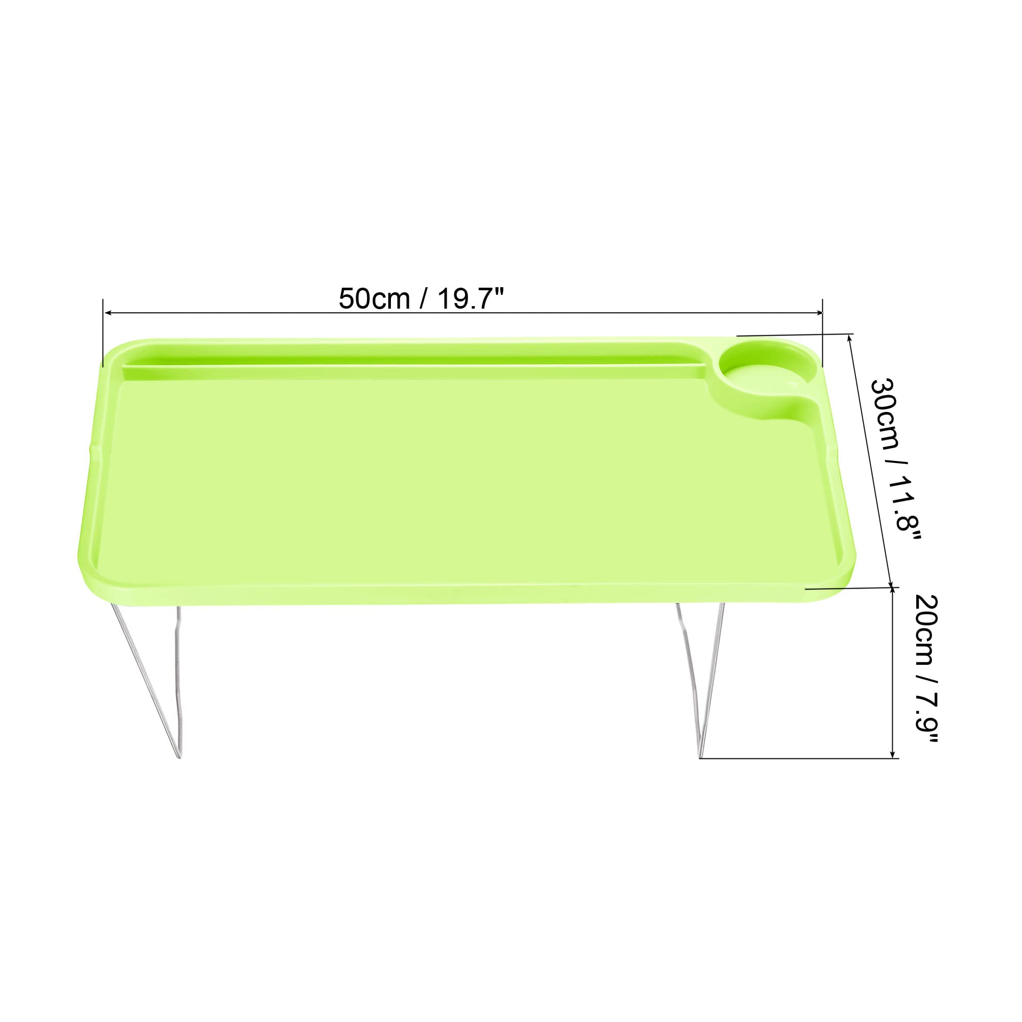 PATIKIL Breakfast Tray Table, Bed Trays with Folding Legs Reusable Serving Platter Laptop Snack Desk for Eating, Green