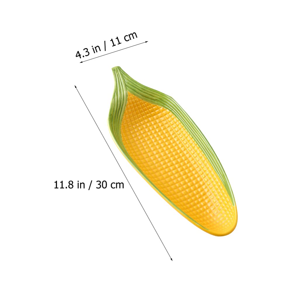 FOMIYES Ceramic Corn Trays, Corn on The Cob Dish, The Cob Porcelain Corn Dishes Corn Holders Appetizers Plate for Home and Kitchen