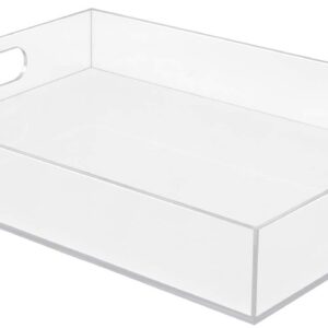 Sorbus Acrylic Serving Tray with Handles - Serving Coffee, Appetizer, Breakfast, Butler-Kitchen Countertop - Decorative Makeup Drawer Organizer - Vanity Table - Ottoman (12" x 16")