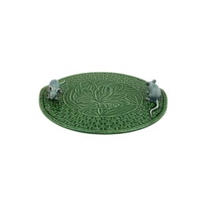 bordallo pinheiro green lily with mouse earthenware cheese tray