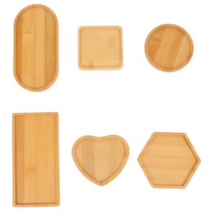 didiseaon wooden tray fillable mosaic trays art tray for diy plate ornaments making crafts (6pcs)